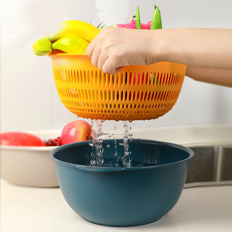 Double‑layer Kitchen Colander Strainer Bowl