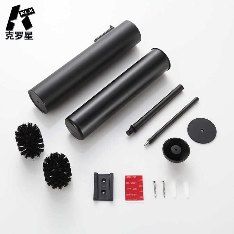 Space Aluminum Wall‑Mount Silicone Toilet Brush With Holder