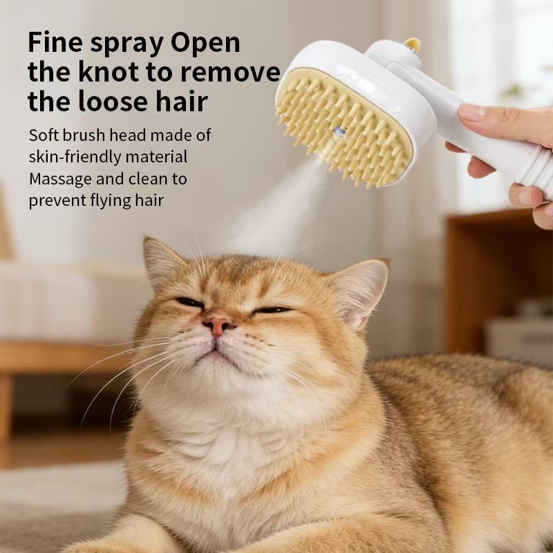 Pet Spray Massage Comb, Dog Cat Steam Hair Remover Brush