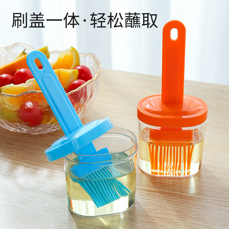 2‑in‑1 Silicone Oil Brush with Bottle, Heat‑Resistant BBQ Basting Brush