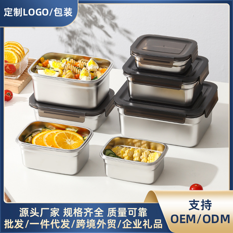 400ml 304‑Stainless‑Steel Food Storage Container,Stackable Fridge Freezer Box,Leak‑Proof Kitchen Organiser